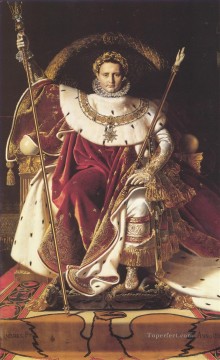 ジャン・オーギュスト・ドミニク・アングル Painting - 皇帝の玉座に就くナポレオン1世 新古典派 ジャン・オーギュスト・ドミニク・アングル